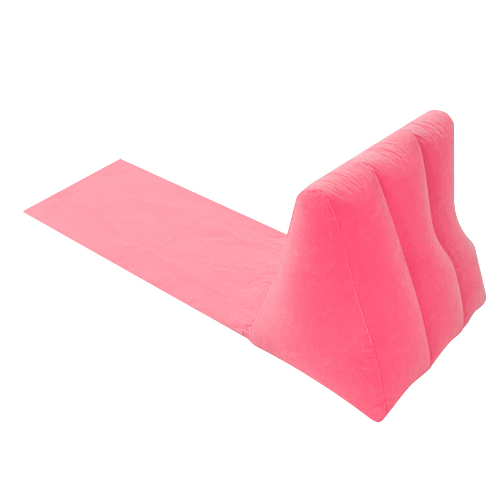 Beach Mat Lounger With Backrest Inflatable Pink