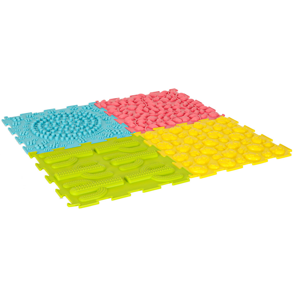 Tapete Sensorial Montessori Massagem nos Pés Puzzle 8 Peças Pastel