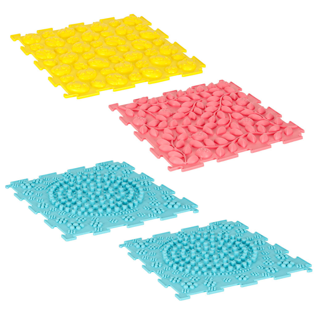 Tapete Sensorial Montessori Massagem nos Pés Puzzle 8 Peças Pastel