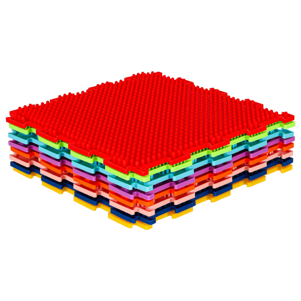 Mat Céadfach Montessori Puzal Massage Crúibe 8 Píosaí Colorful