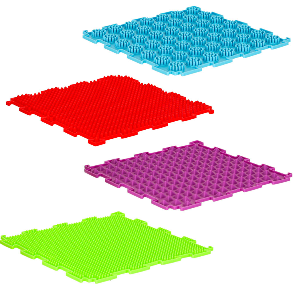Mat Céadfach Montessori Puzal Massage Crúibe 8 Píosaí Colorful