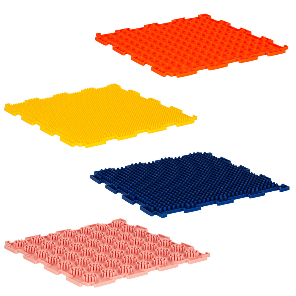 Mat Céadfach Montessori Puzal Massage Crúibe 8 Píosaí Colorful
