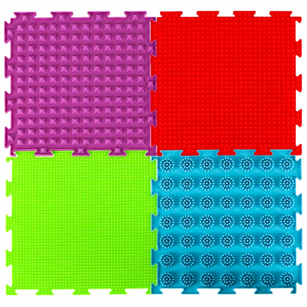 Mat Céadfach Montessori Puzal Massage Crúibe 8 Píosaí Colorful
