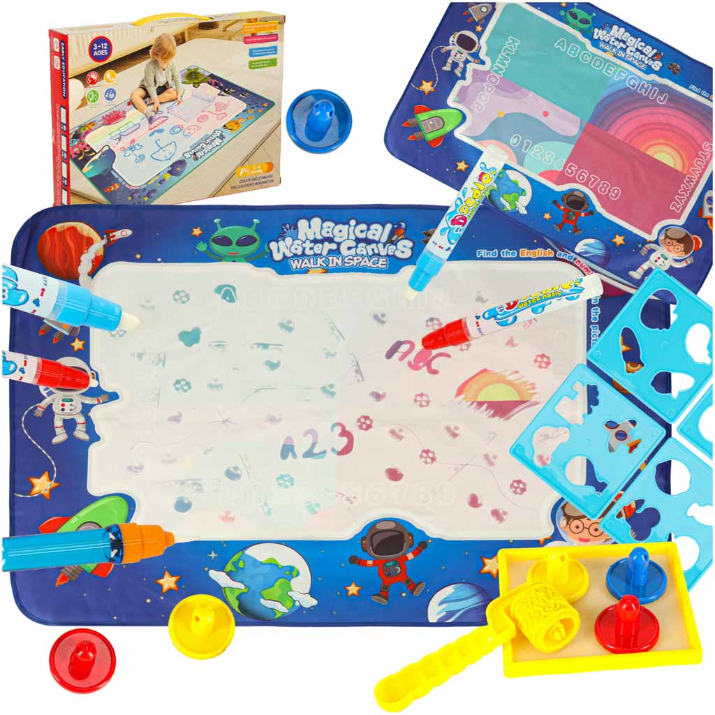 Wassermatte zum Malen von Wasserzeichnungen, Markern, Stempeln, Schablonen, Walzen, 120 x 90 cm, Cosmos