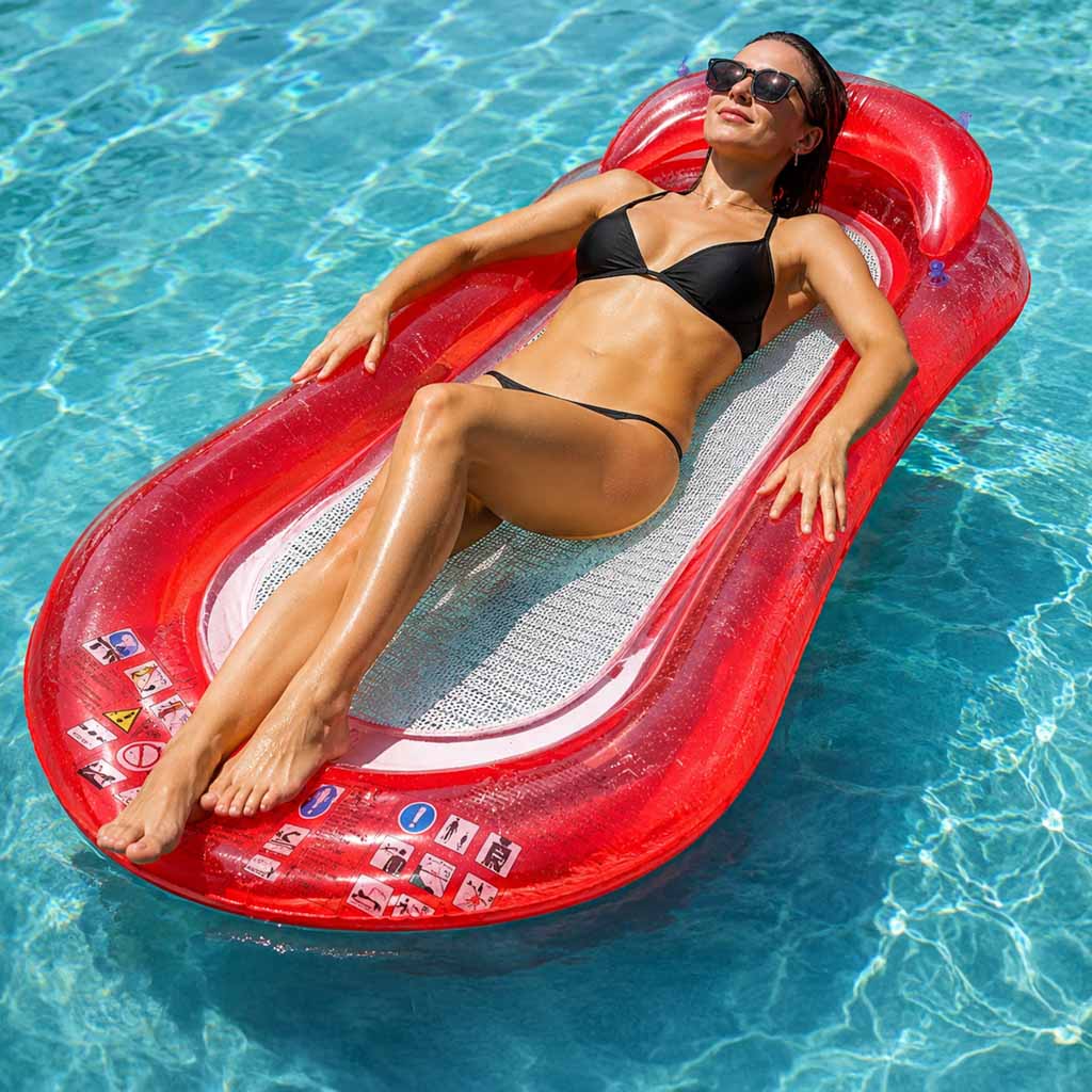 Inflatable Swimming Pool Water Mattress With Net Red Bestway 43103