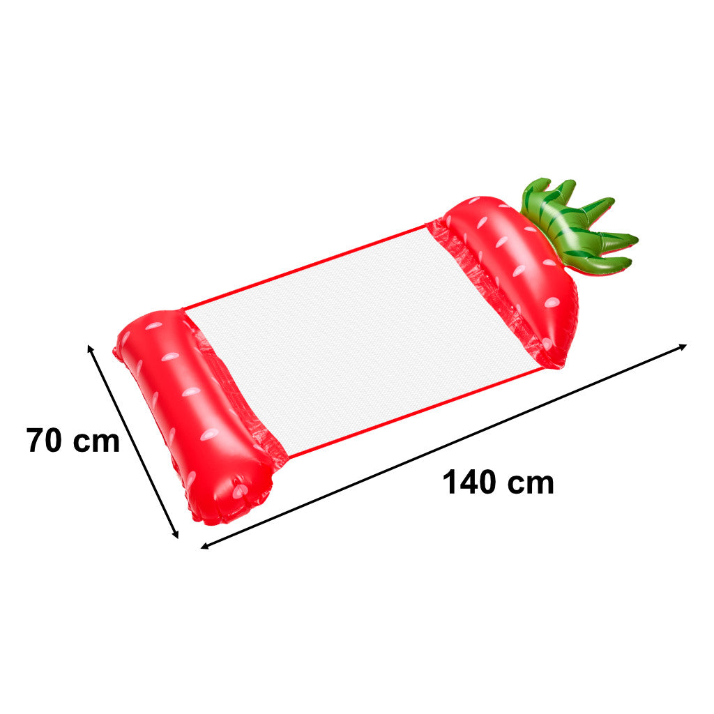 Inflatable Mattress Beach Hammock Water Lounger Chair Swimming Pool Strawberry