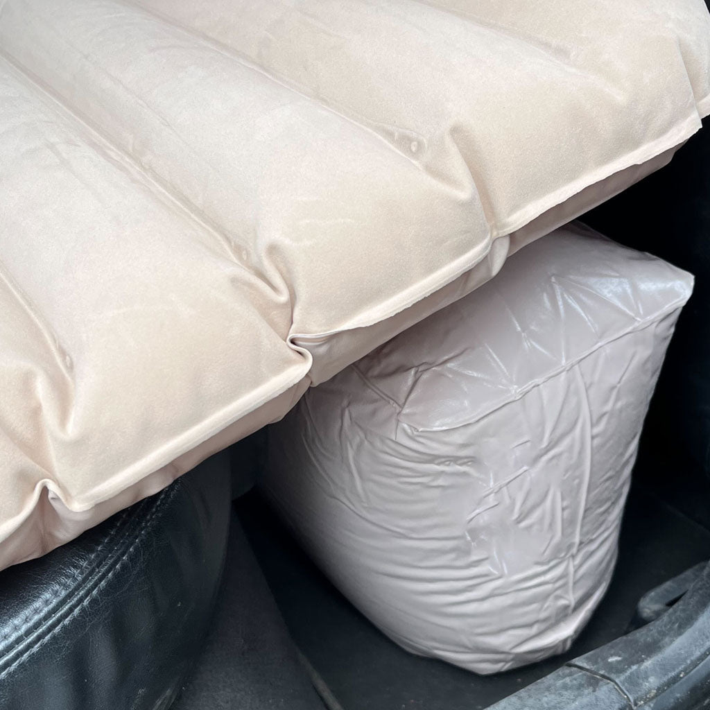 Car Bed Mattress Car Inflatable + Pump Beige