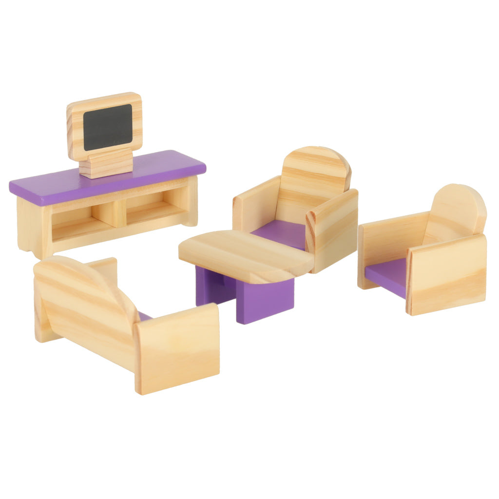 Poppenhuismeubilair Houten Paars
