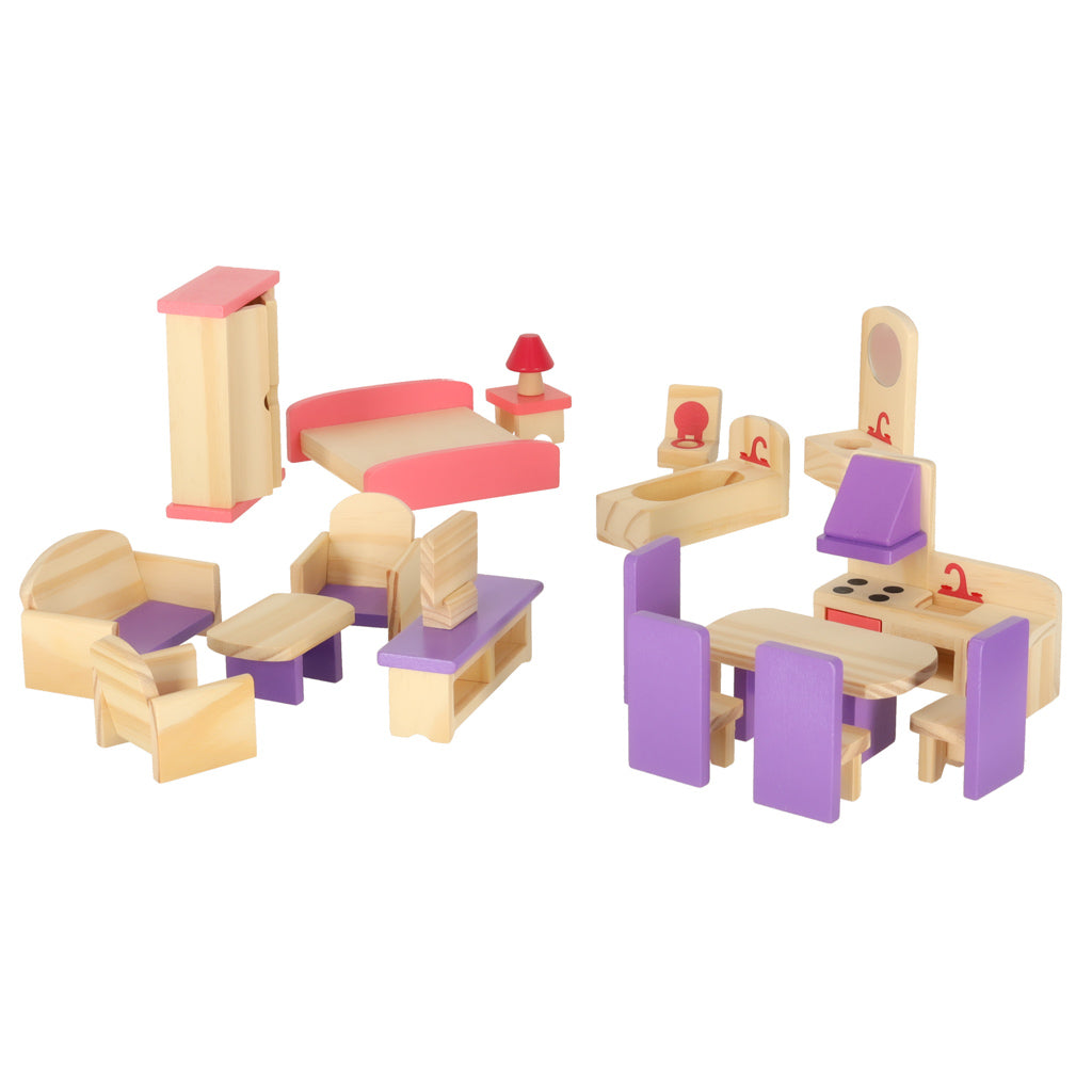 Poppenhuismeubilair Houten Paars