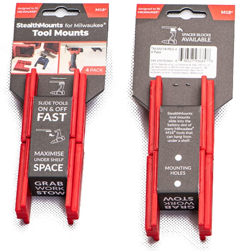 Držáky elektrického nářadí Milwaukee M18 4 ks Stealthmounts