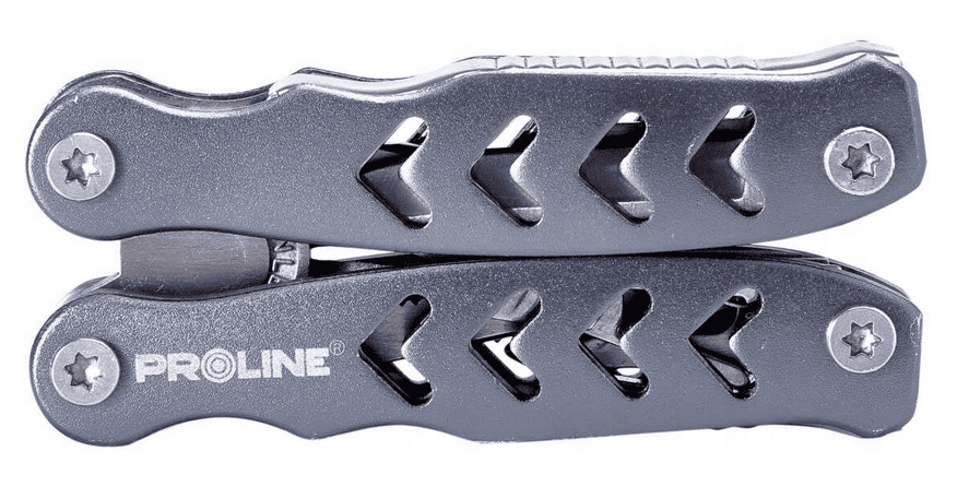 Multitool-Zange, 9 Zoll, 1148 mm, faltbares Messer, 15 cm Griff aus Edelstahl, Aluminium, Liner-Lock-Nylonkoffer Proline