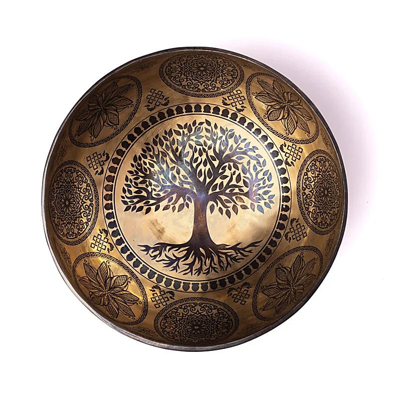 Lézergravírozott Singing Bowl Tree Of Life - ±1400-1600 G ; ±22-24 cm