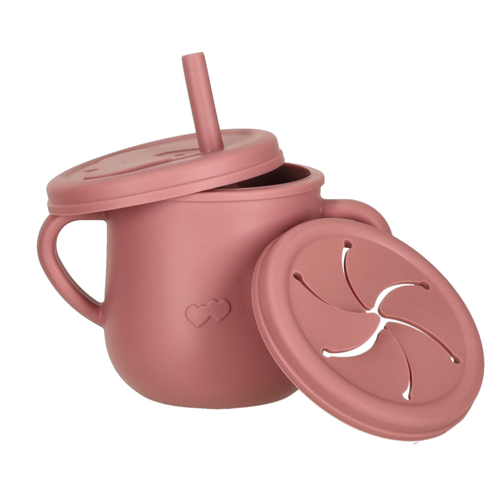 Silicone Dishes For Children Squirrel Dark Pink