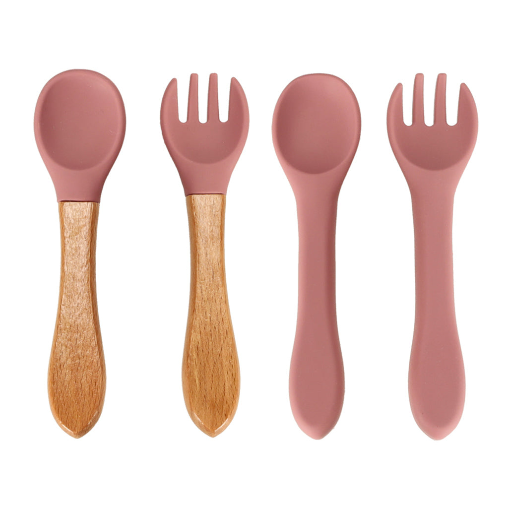 Silicone Dishes For Children Squirrel Dark Pink