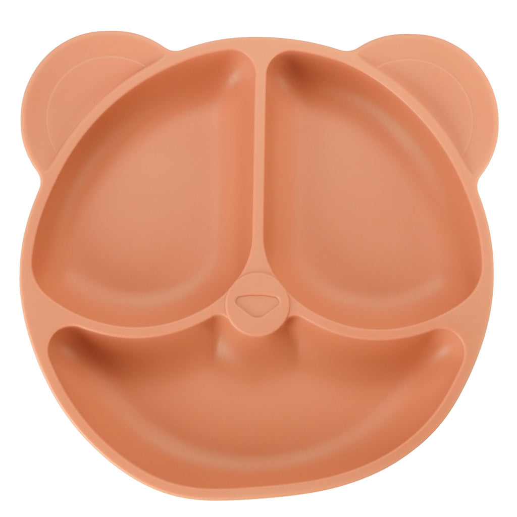 Silikoneskåle til babyer Spædbørnsbord Sæt med 4 genstande Orange bamse