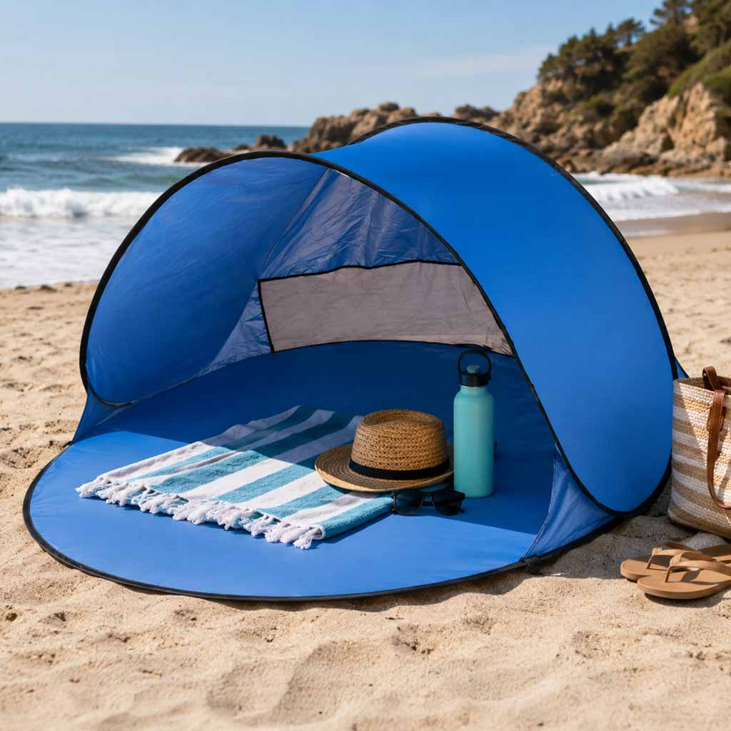 Beach Tent Large Self-folding Automatic Beach Garden Screen Xl 146x146cm + Cover