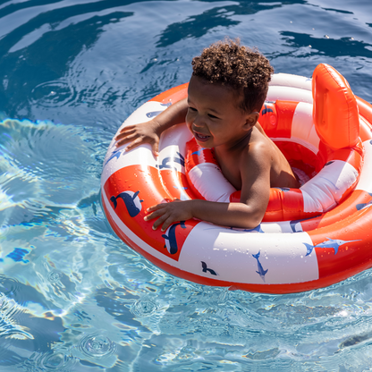 Swim Essentials Baby Float - White/red - Ocean Stripes - 0/1 Years