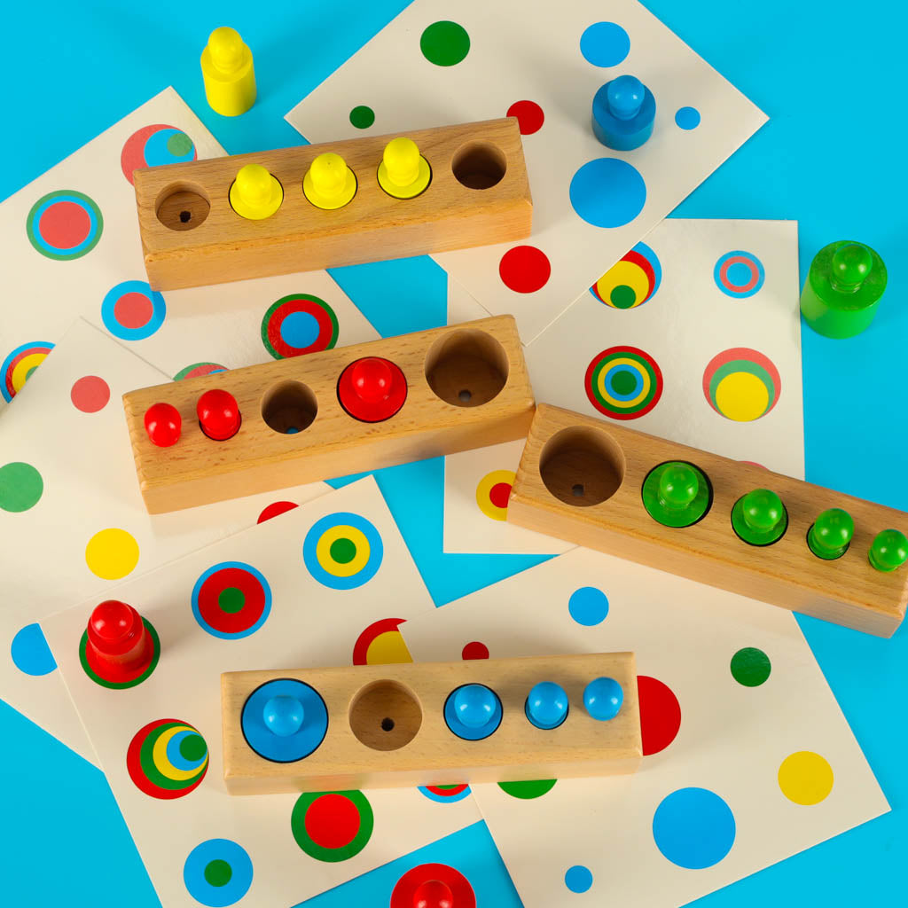 Weights Wooden Cylinders Montessori Colorful