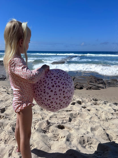 Swim Essentials Beachball - Old Pink - Leopard
