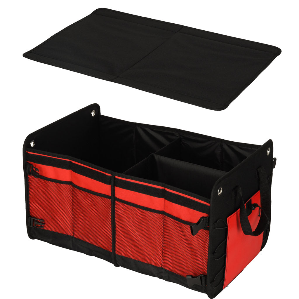 Organizator Geanta Portbagajul Auto Negru Rosu 58x37x32