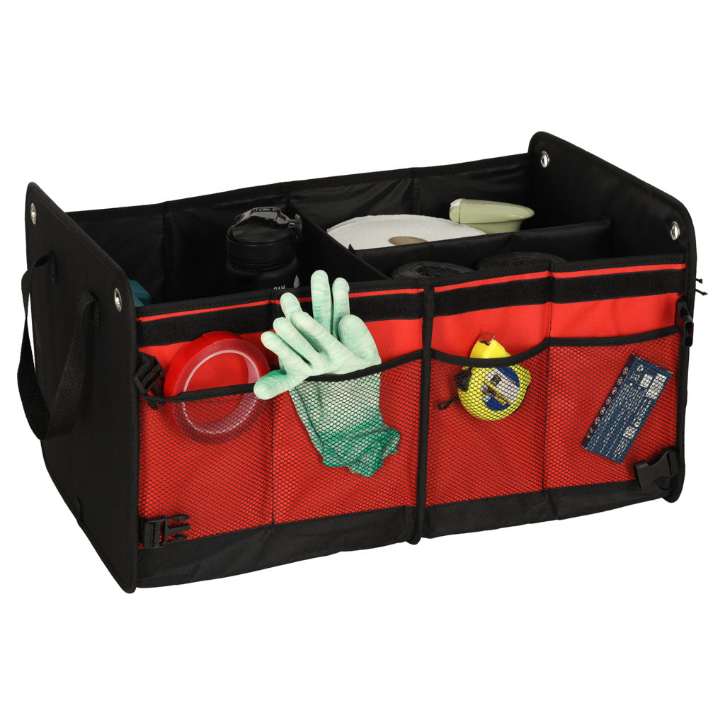 Organizator Geanta Portbagajul Auto Negru Rosu 58x37x32