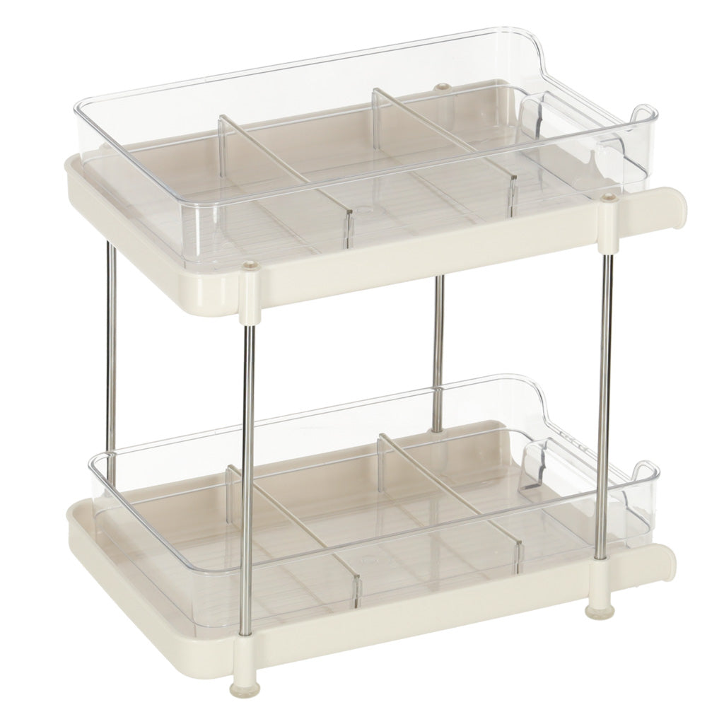 Organisateur de bureau pour cuisine salle de bain acrylique à deux niveaux