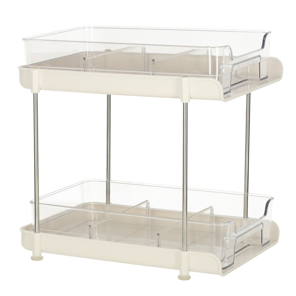 Organizador de mesa para cozinha, banheiro, acrílico de duas camadas