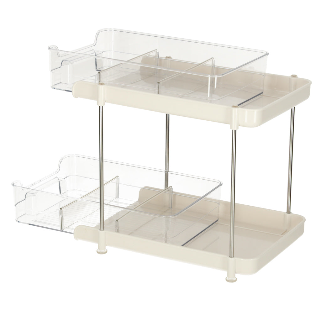 Organizador de mesa para cozinha, banheiro, acrílico de duas camadas