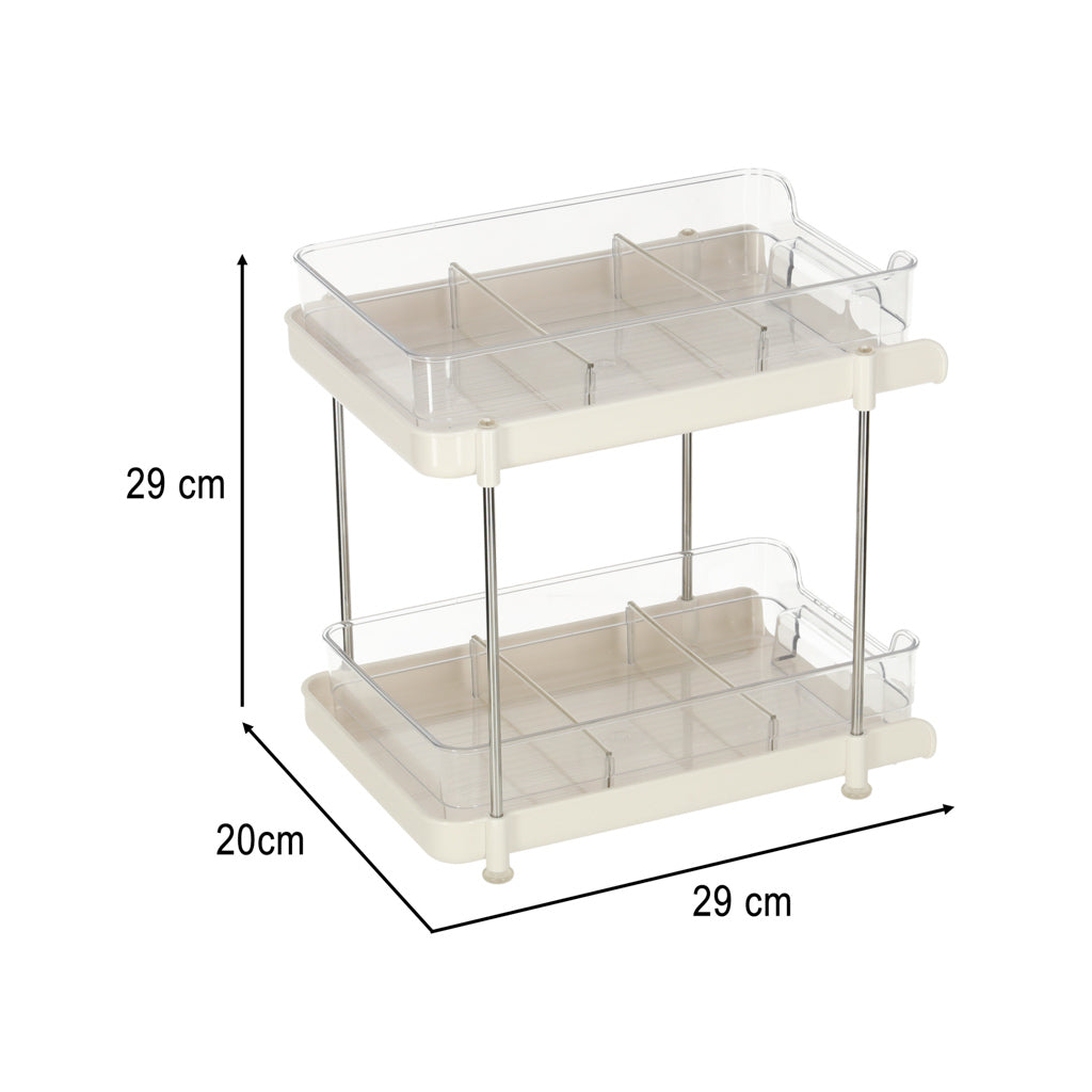 Organizador de mesa para cozinha, banheiro, acrílico de duas camadas