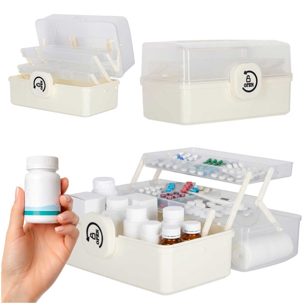 Organizer Medicine Container Medicine Storage Medicine Cabinet 29x16x15cm