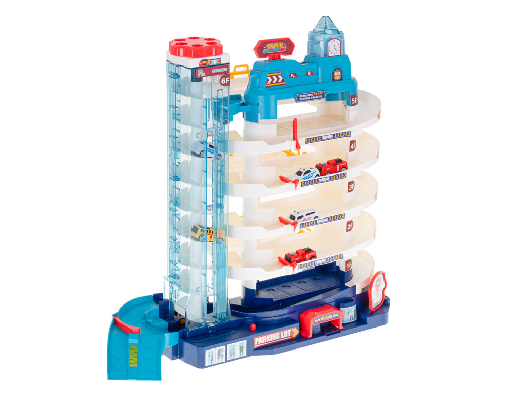 Parking Garage 5 Levels Electric Elevator + Mat + 8 Cars
