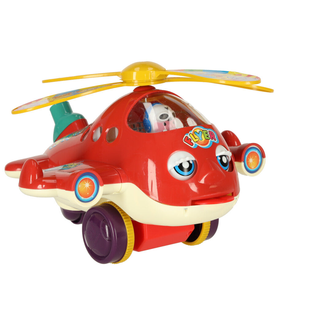 Empurrador em um helicóptero com som
