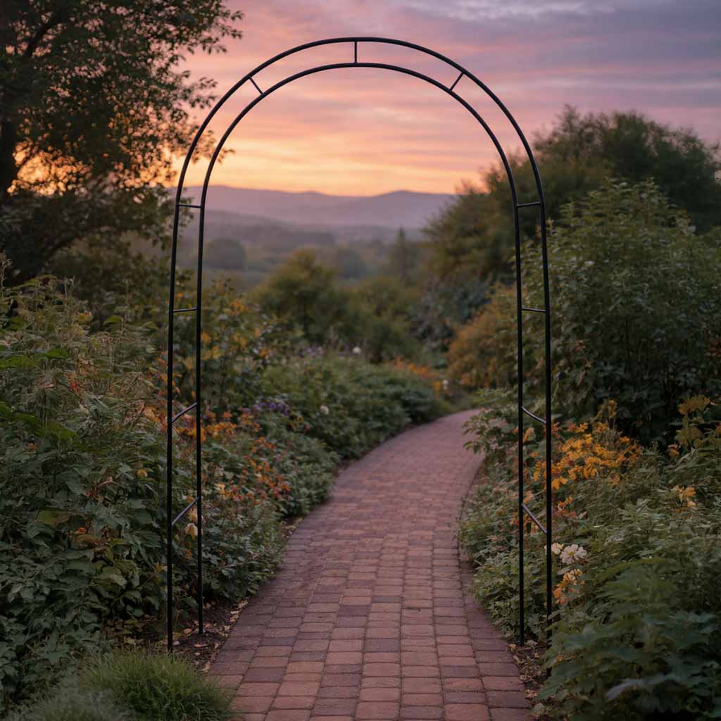 Garden Pergola Arch Holder For Roses Flowers Ivy Creepers Metal 240 X 140 Cm