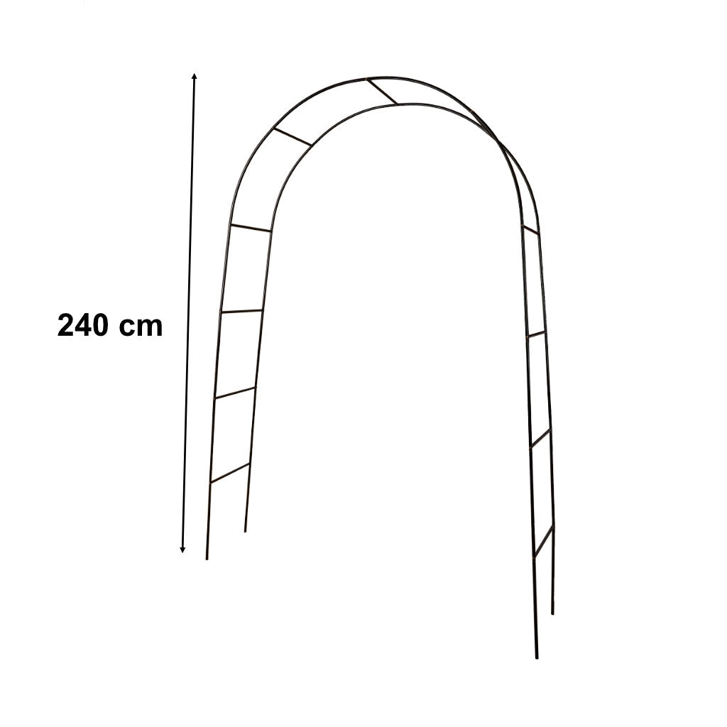 Garden Pergola Arch Holder For Roses Flowers Ivy Creepers Metal 240 X 140 Cm