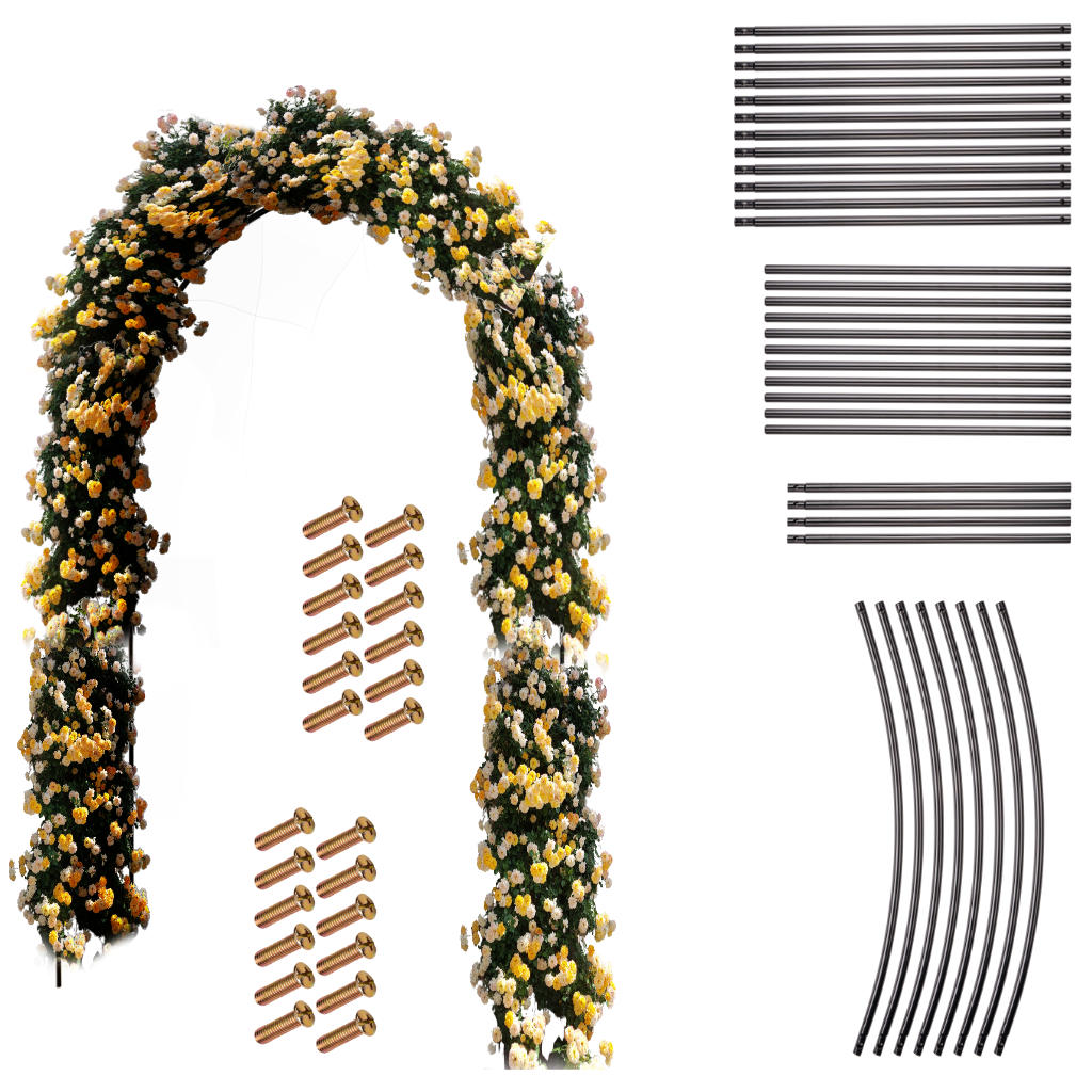 Garden Pergola Arch Holder For Roses Flowers Ivy Creepers Metal 240 X 140 Cm