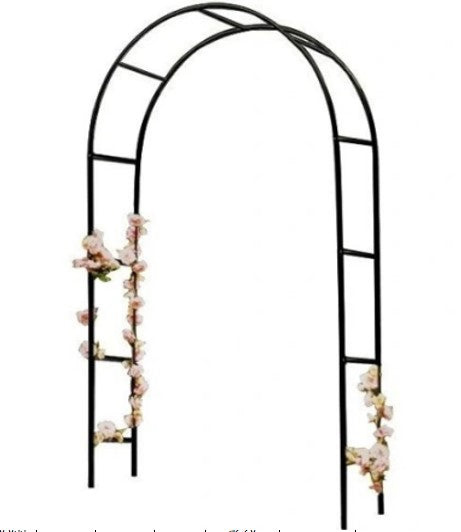 Garden Pergola Arch Holder For Roses Flowers Ivy Creepers Metal 240 X 140 Cm
