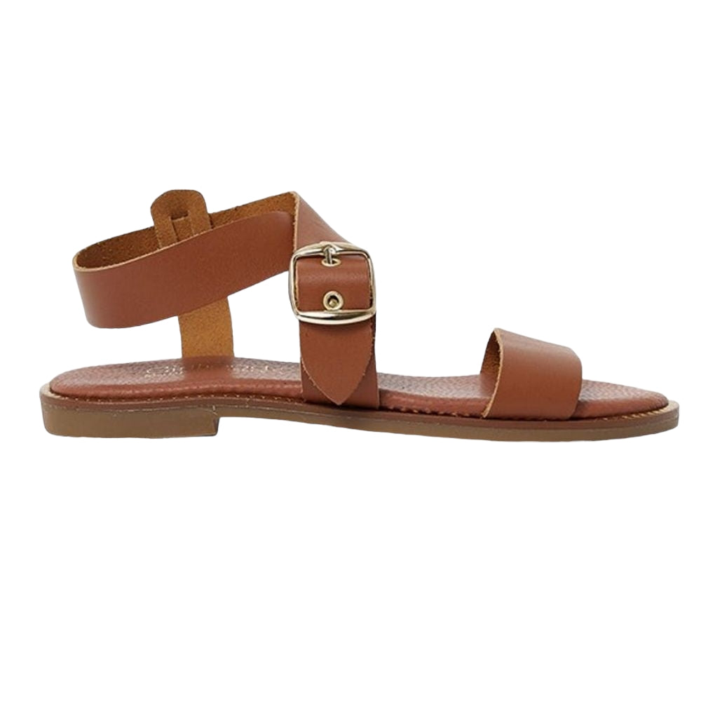 Sandalen Gemaakt Van Natuurlijk Leer Camel