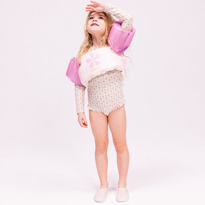 Swim Essentials Puddle Jumper - Pink - Blomstermarked - 2/6 år