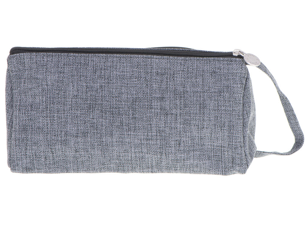 School Pencil Case Double Sachet Make-up Bag Grey