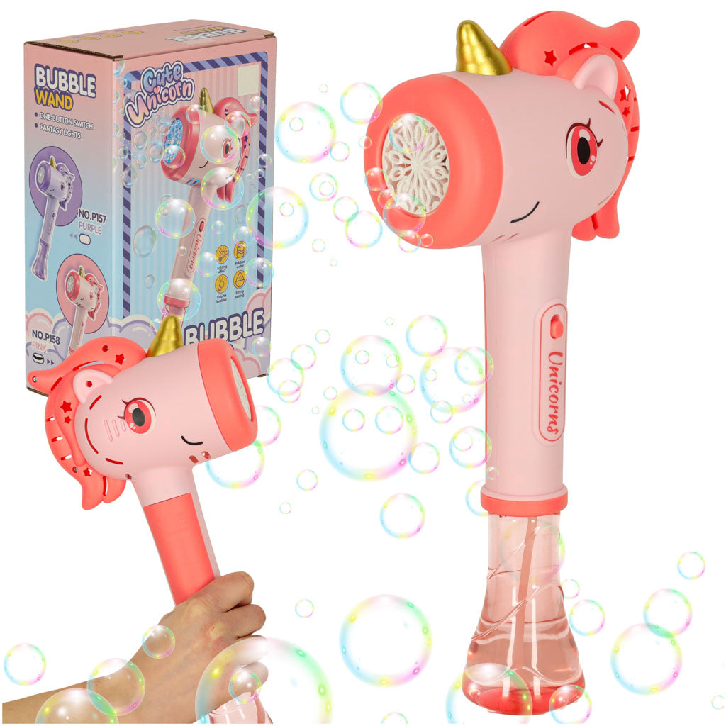 Soap Bubble Gun Bubble Machine Unicorn Wand Light Sound