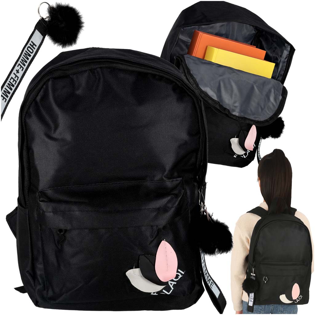 Youth Single Compartment School Backpack Black