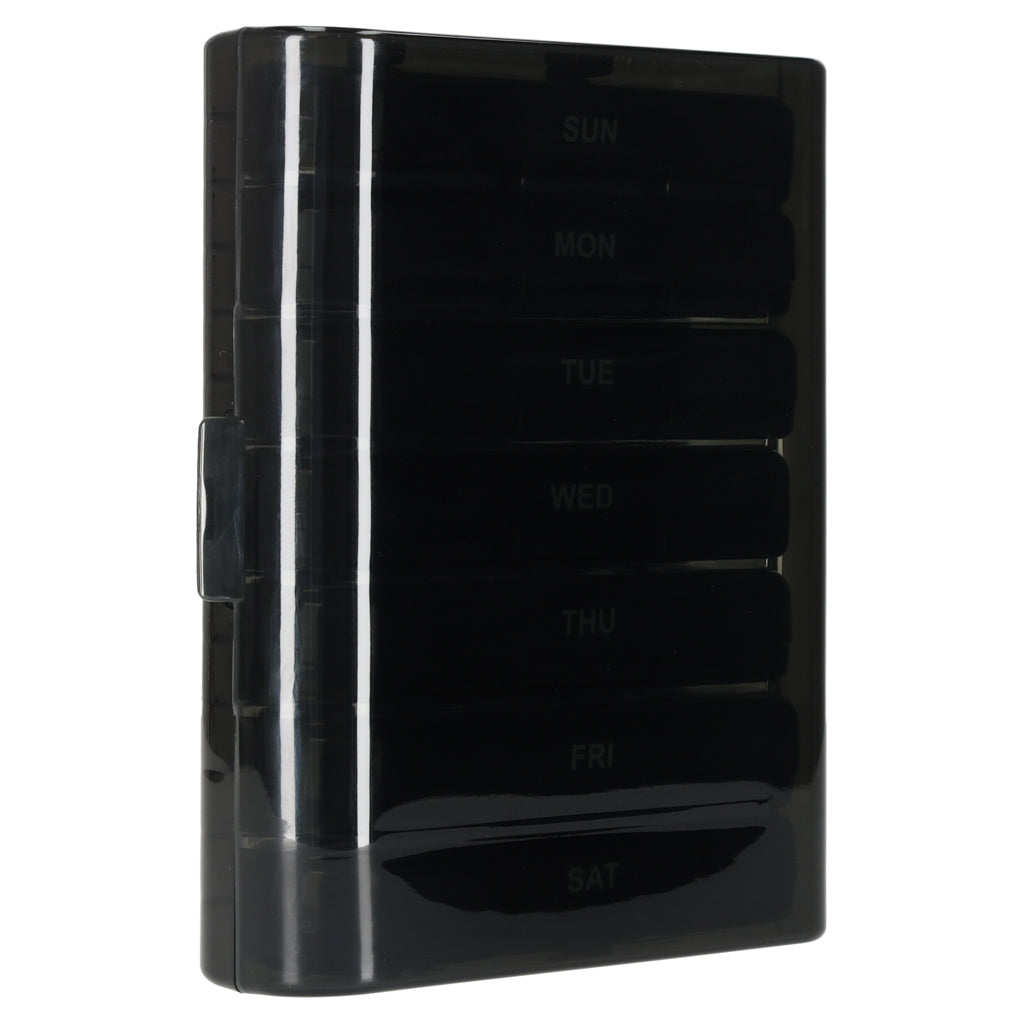 Drug Pill Organizer Container Black