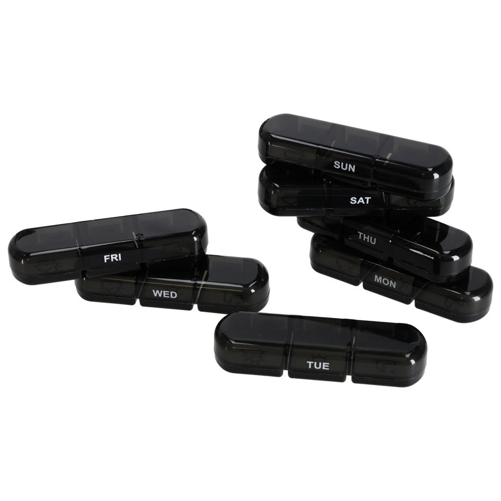 Drug Pill Organizer Container Black