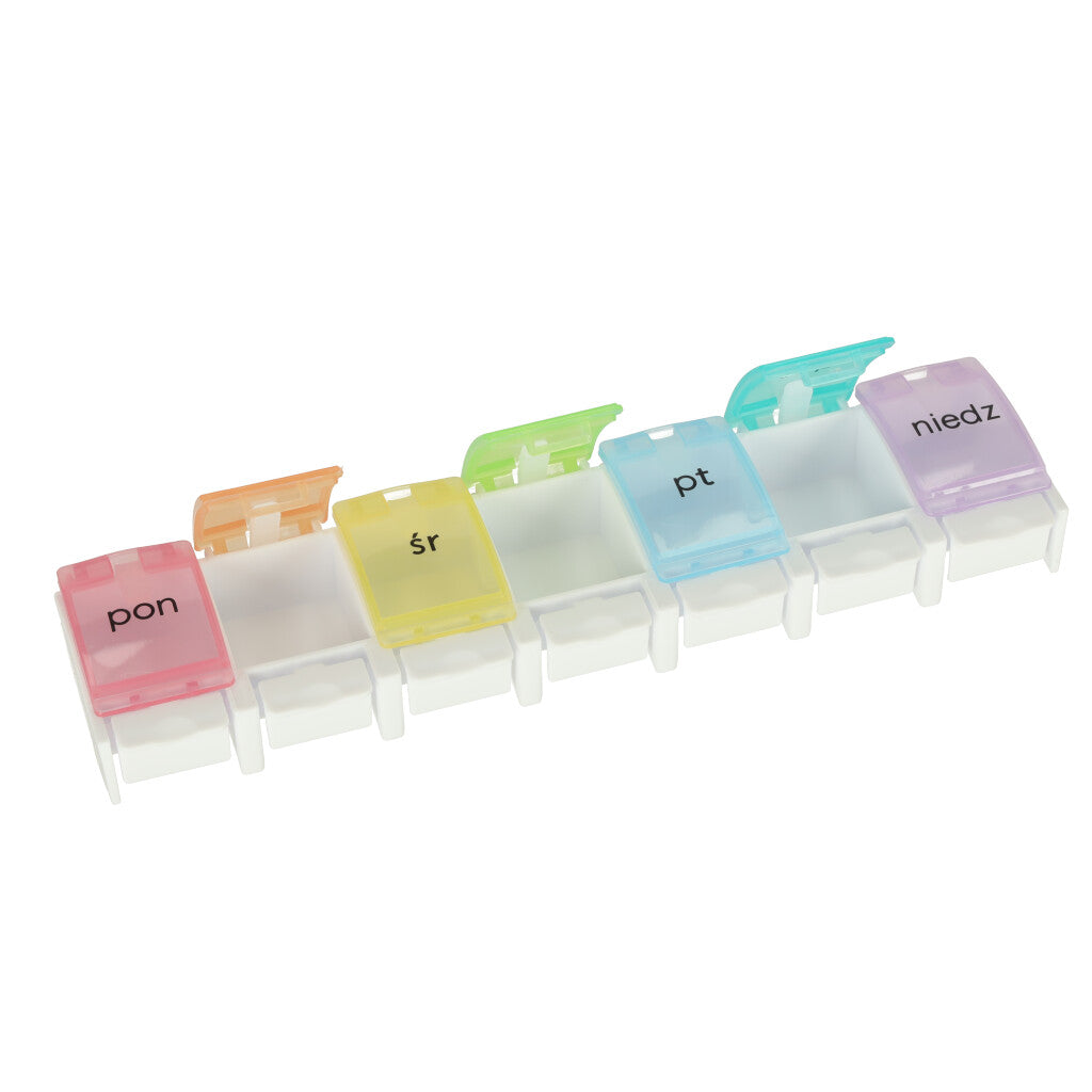 Container Organizer för piller Mediciner veckovis 7 dagar En