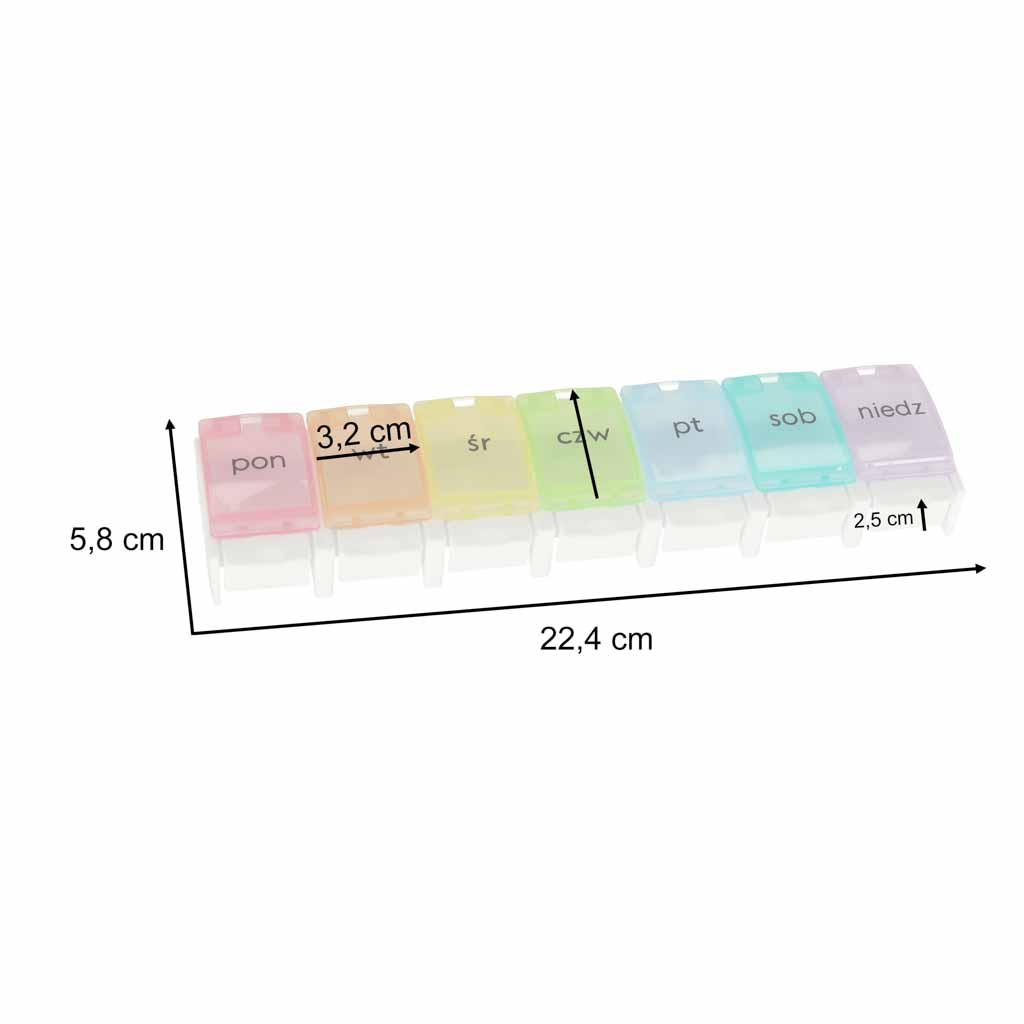Container Organizer för piller Mediciner veckovis 7 dagar En