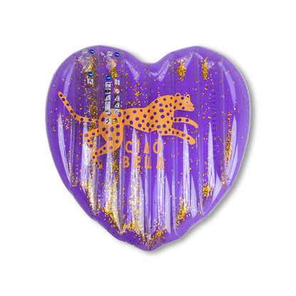 Swim Essentials Pool Float - Purple Heart - Leopard - 150 Cm