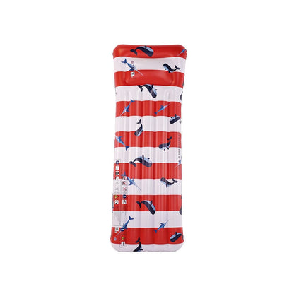Swim Essentials Pool Float - Red/white - Ocean Stripes - 177 Cm
