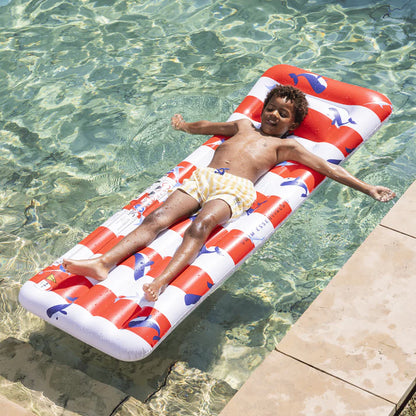 Swim Essentials Pool Float - Red/white - Ocean Stripes - 177 Cm