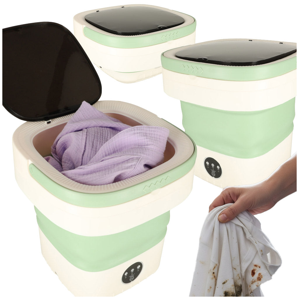 Mini lave-linge portable pliable 12l vert