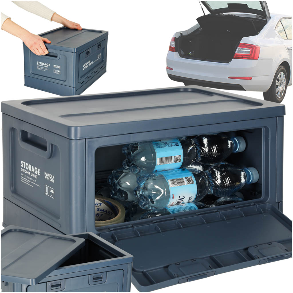 Camping Box Trunk Organizer Navy Blue
